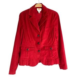 Vintage Talbots Elbow Patch Western Corduroy Blazer Women Size 8 Red Barn Chore
